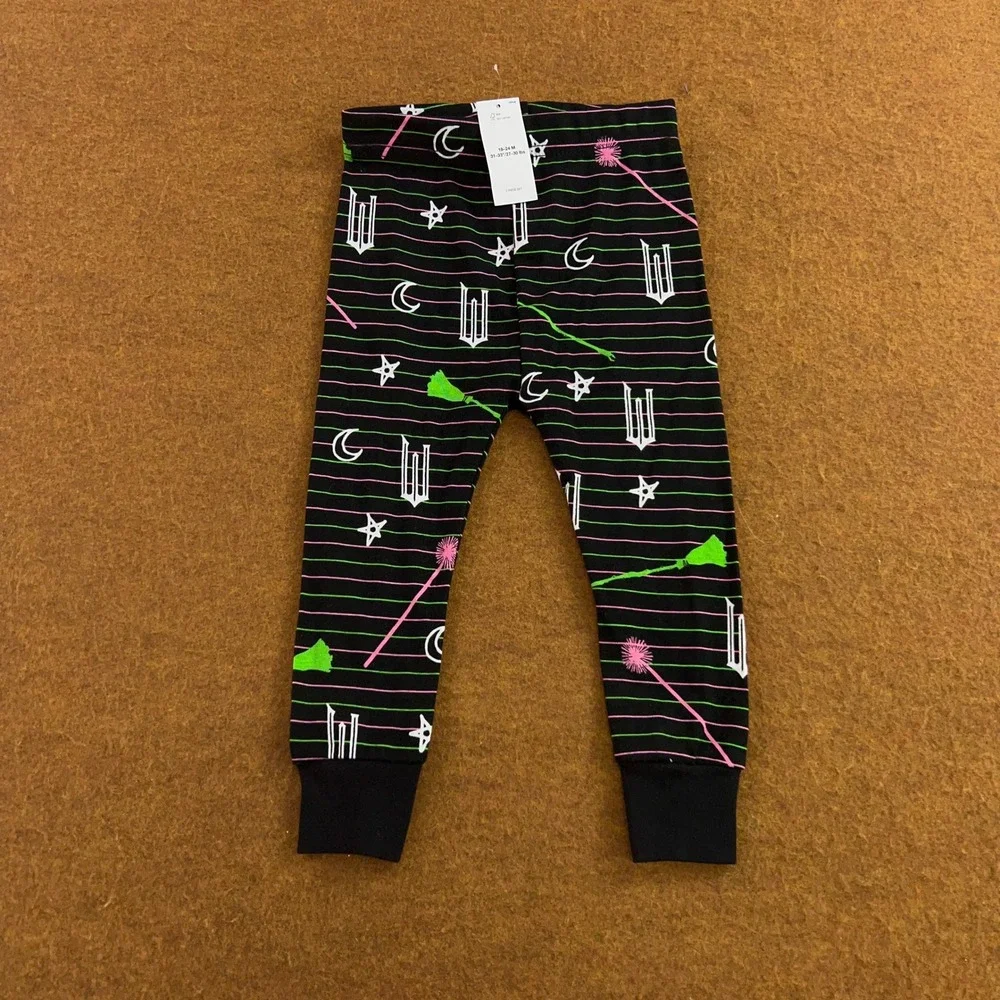 Ms. Rachel Baby Girl 18M Pink White Multi Graphic Tee Bodysuit Leggings 3pc Set